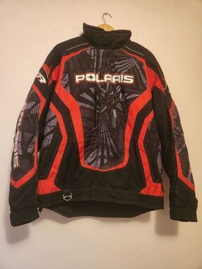 Polaris Snowmobile Racing Jacket - Red/Black with Zip-In Liner (Mint) Vintage
